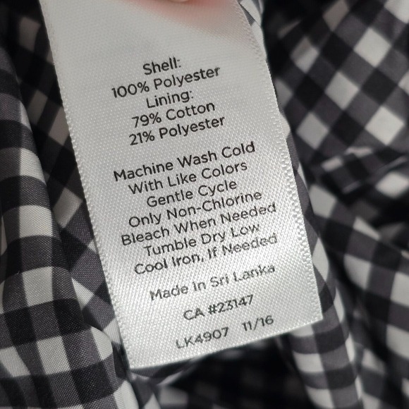 T by Talbots Vest Womens 3X Black White Gingham Full‎ Zip Layering Outdoor - Picture 6 of 11